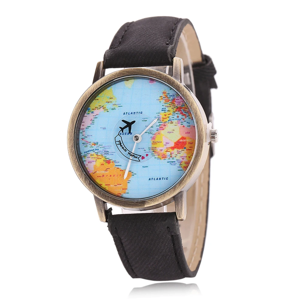 Newly Design Mini World Map Watch Men Women Gift Watches Unique Designer Fashion time Quartz Men clock dress watches reloj mujer