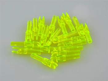 

6pcs insert-outsert archery arrow nock 4.2mm transparent yellow nock for shooting arrow tail