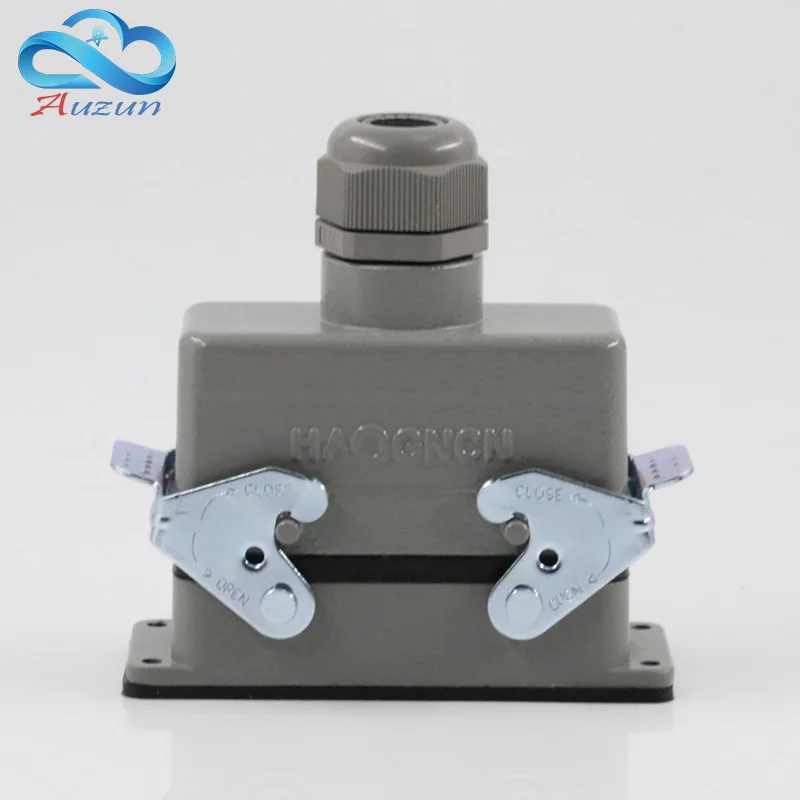 

H16B - HE - 016-2 rectangular heavy 16 pin connector aviation plug at the top of the line 16 a500v screw feet