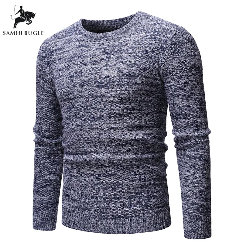 

Keep Warm Knitted Men Sweater High Quality Cotton Korean Slim Men Sweater O-neck Casual Pullover Men