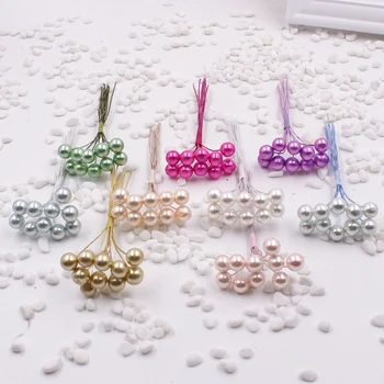 

100pcs Multi Color Artificial Christmas Pearl Berry Bouquet DIY Garlands Accessories Wedding Makeup Photoing Props