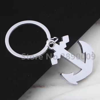 

30 Pcs New rudder anchor alloy key chain cross zinc alloy metal key ring fashion pendant key chain LOGO custom keyrings