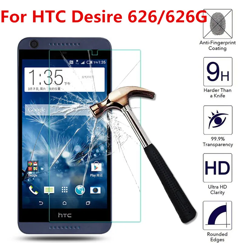 

For HTC Desire 626 Dual Sim 626s D626W 626w d626 D626n D626d 626G + 4G Lte 5.0" Tempered Glass Screen Protector Guard Film Case