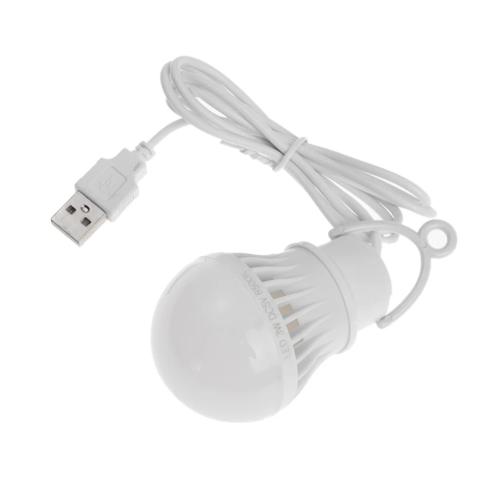 

1pc 3/5/7W PVC Portable USB LED Bulb Energy Saving Light Camping Tent Travel Work Lamp
