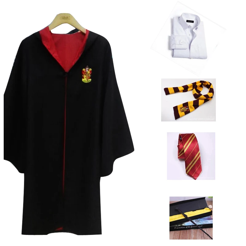 Harry Potter Series Cosplay Robe Gryffindor Slytherin Cloak Ravenclaw Costume US