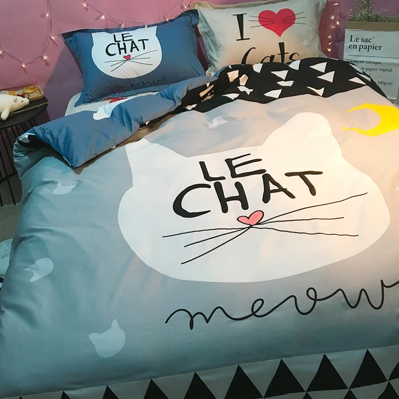 

Svetanya Tree Deer print bedding set thick sanding cotton Bed Linens Queen/King size winter Duvet cover set