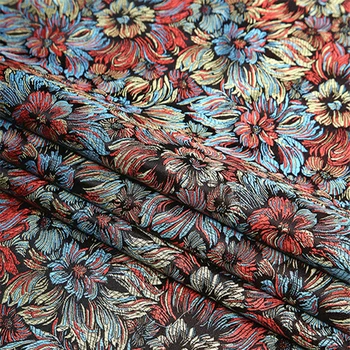 

90x100cm floral print tapestry satin 3D jacquard brocade fabric for dress cushion curtain table cloth patchwork upholstery