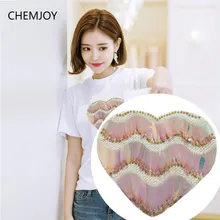 Sewing on Heart Sequined Big Patch for Woman Clothes DIY Craft Clothing Repair DIY Decoratoin Patches Accessories