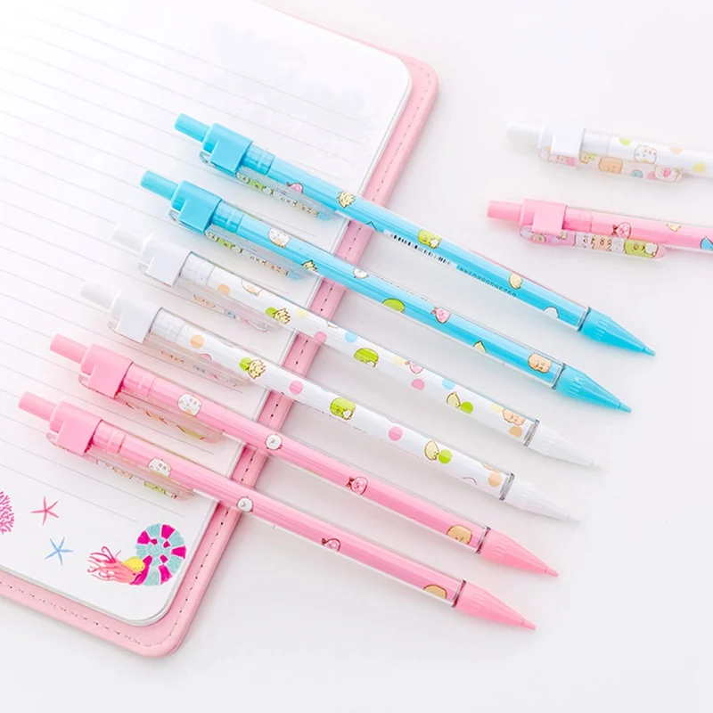 

2 Pcs/lot Sumikko Gurashi Cartoon Plastic Mechanical Pencil Automatic Pen For Kid School Office Supply Students Supplies