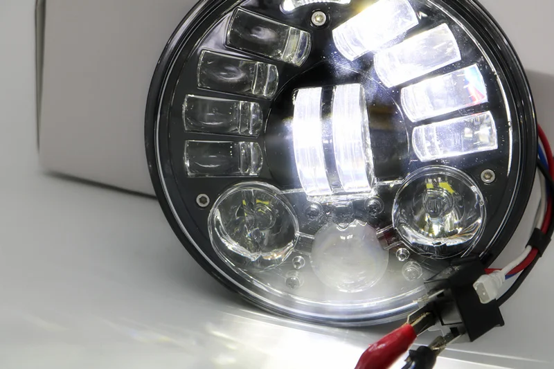 BlackChrome 5-34 Adaptive Driving Headlamp For Harley Dyna Street 500 750 XG Parts 5.75 Inch Round LED Headlight (14)