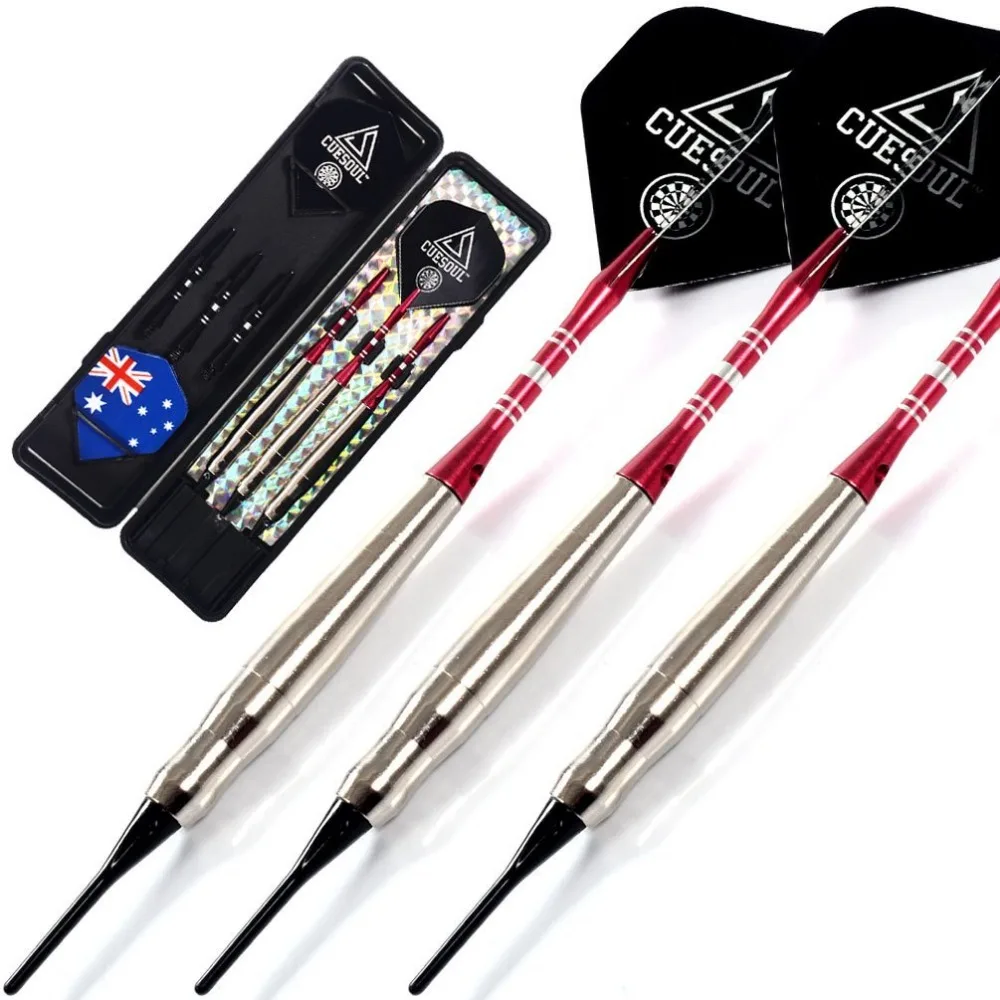 

CUESOUL Soft Tip Darts With Spin Dart Shaft,Yellow Dart Flight,Dart Wallet For Dart For Electronic Dartboard,Blue Dart Tip Point