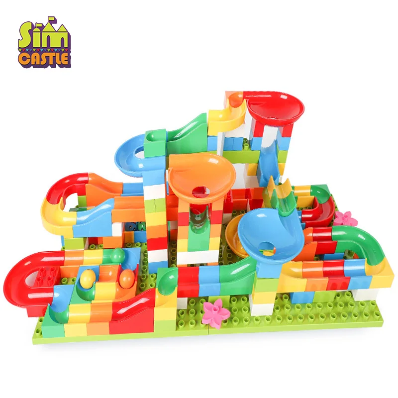

House Roof Big Particle fun Building Blocks Castle Educational Toy for Children Compatible LegINGlys Duplo Slide Christmas
