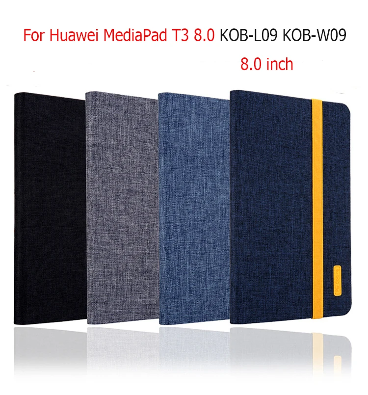 

New Silicon Cloth PU Leather Smart case For Huawei MediaPad T3 8.0 KOB-L09 KOB-W09 8.0 inchTablet Cover+stylue pen