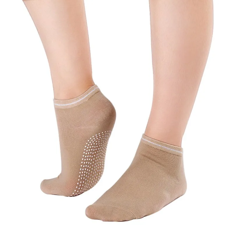 Модные женские хлопковые носки для фитнеса; дышащие Нескользящие массажные носки для пилатеса; цвета