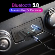 2 в 1 Bluetooth 5,0 передатчик приемник Автомобильный mp3 плеер 3,5 мм AUX стерео аудио музыкальный Ключ адаптер для ТВ ПК наушники
