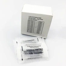 100 шт Одноразовые прямые стерильные иглы для пирсинга 14 калибровочных иглы для пирсинга 14 г уха тела губ поставка пирсинга Прямая