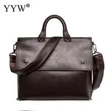 Из искусственной кожи, портфель, сумка для мужчин, сумка через плечо, большая вместительность, крепится с подвесным ремнем, деловая сумка, одноцветная