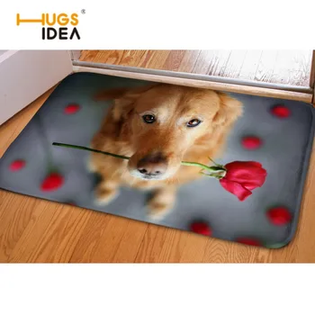 

HUGSIDEA 3D Animal Pattern Bathroom Carpet Cute Dog Non Slip Entrance Doormat Soft Floor Carpets&Rugs For Bedroom Living Room