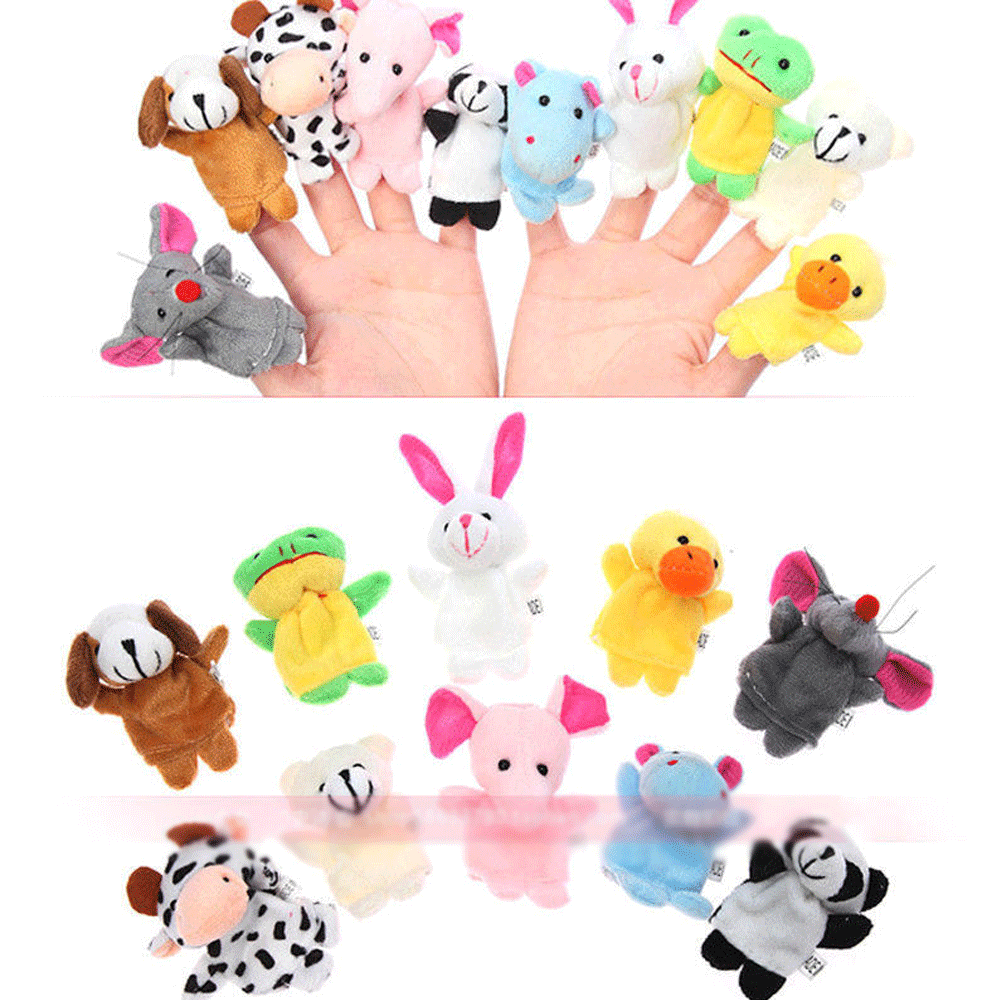 US family Finger Puppets тканевые куклы детские развивающие ручной мультфильм комплект игрушек для животных
