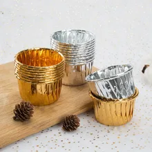 50 шт./компл. Кондитерская бумага для маффинов чашки Золото Серебро обертка для кексов вкладыш круглые формы для чашки торт инструменты для выпечки