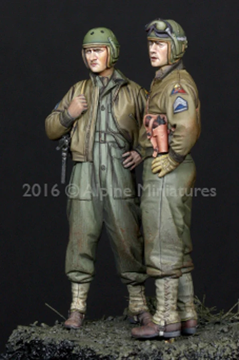 1/35 США 3 бронированный дивизион набор 2 фигурки полимерная модель солдата GK