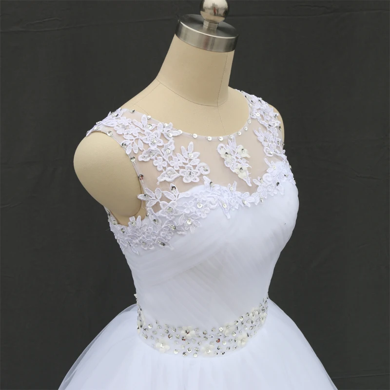Fansmile настоящая фотография Дешевые Бальные Свадебные платья с двойным плечом на шнуровке винтажное свадебное платье размера плюс свадебное платье FSM-027F