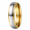1 Pair Silver & Gold Color Tungsten Couple Wedding Engagement Rings Set 6mm for Him 4mm for Her with CZ Stone anel masculino ► Photo 2/5