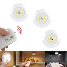 Затемнения светодиодный свет под кабинет с пультом дистанционного управления Управление Батарея батарейках светодиодный шкафы огни для шкаф для одежды ванная освещение