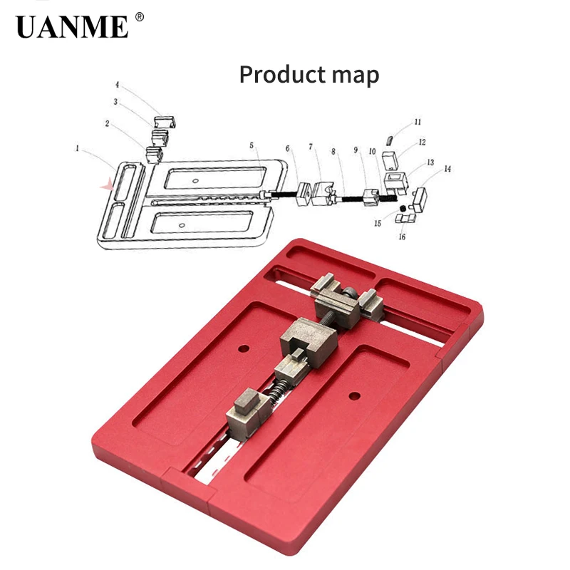 UANME Motherboard Clamps High Temperature Main Logic Board PCB BGA Fixture Holder for iPhoneA8 A9 A10 Plus Fix Repair Mold Tool