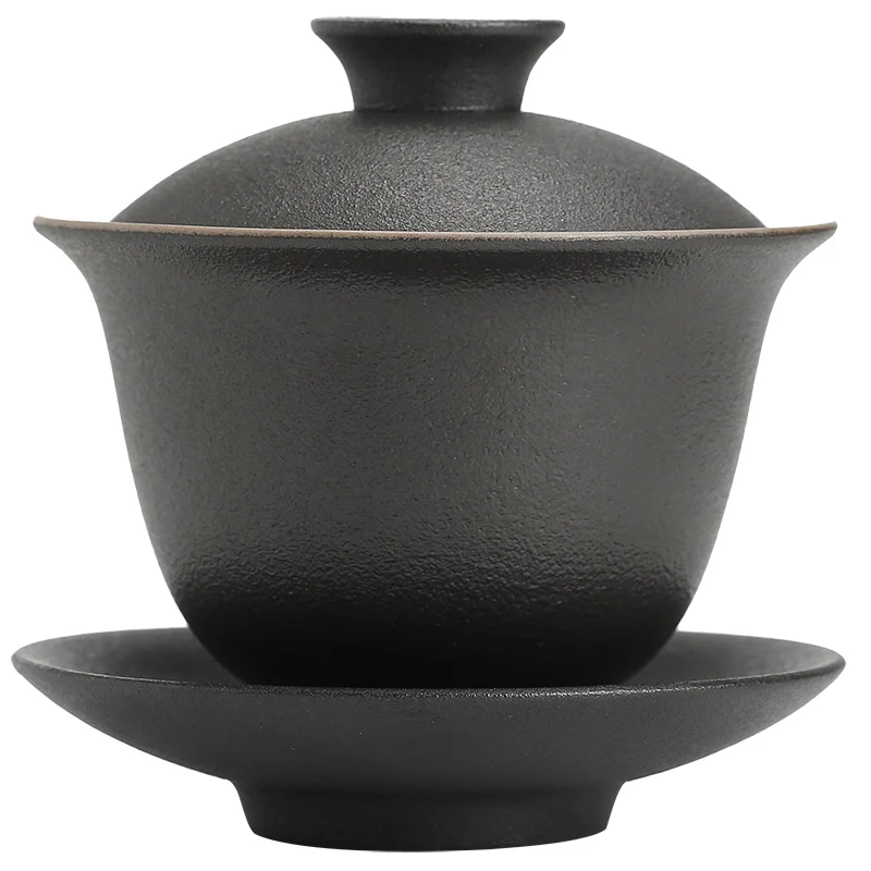 TANGPIN black crockery ceramic gaiwan tea cup chinese kung fu tea set drinkware 150ml