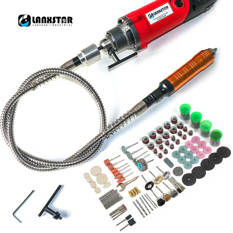 Billig LX SDZ7500WS Dreh Bohrmaschine Werkzeuge Dremel Stil Elektrische Bohrer Maschine Power Werkzeuge 6mm Mutifuction Chuck Flexible Welle