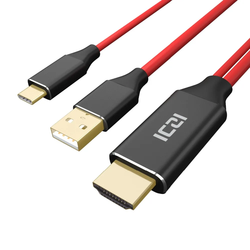 

ICZI 4K 60HZ 1.8m USB C to HDMI Cable USB Power Charging Cable for Samsung S8 S9 Plus Huawei Mate 10 20 Pro P20 Macbook Pro