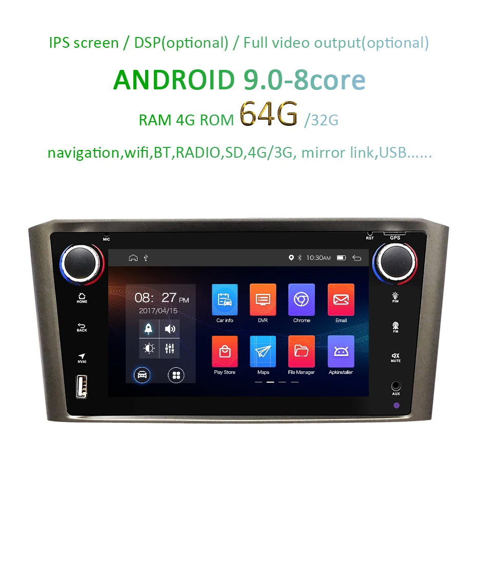 Cheap DSP IPS 4G 64G 8CORE Android 9.0 Car navigation For Toyota Avensis T25 2002-2008 GPS stereo audio radio no dvd player 2