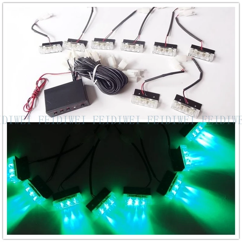 

03021 8X3LED 24LED Strobe Flash Warning EMS Car Light Firemen Emergency High Power 24LED Red Blue White Green Amber Yellow