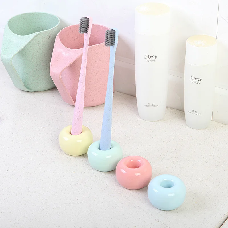 

Candy color fashion couple toothbrush base frame personality simple toothbrush holder toothbrush seat ceramic tooth holder