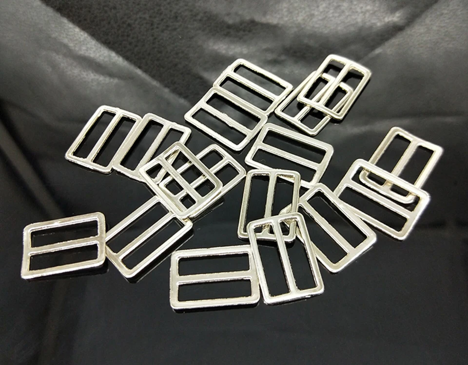 Description Picture 6 of item10pcs/lot Silver Iron plating Curve Tri-Glide Slider Adjustable Buckle for Bags Webbing suspender buckles