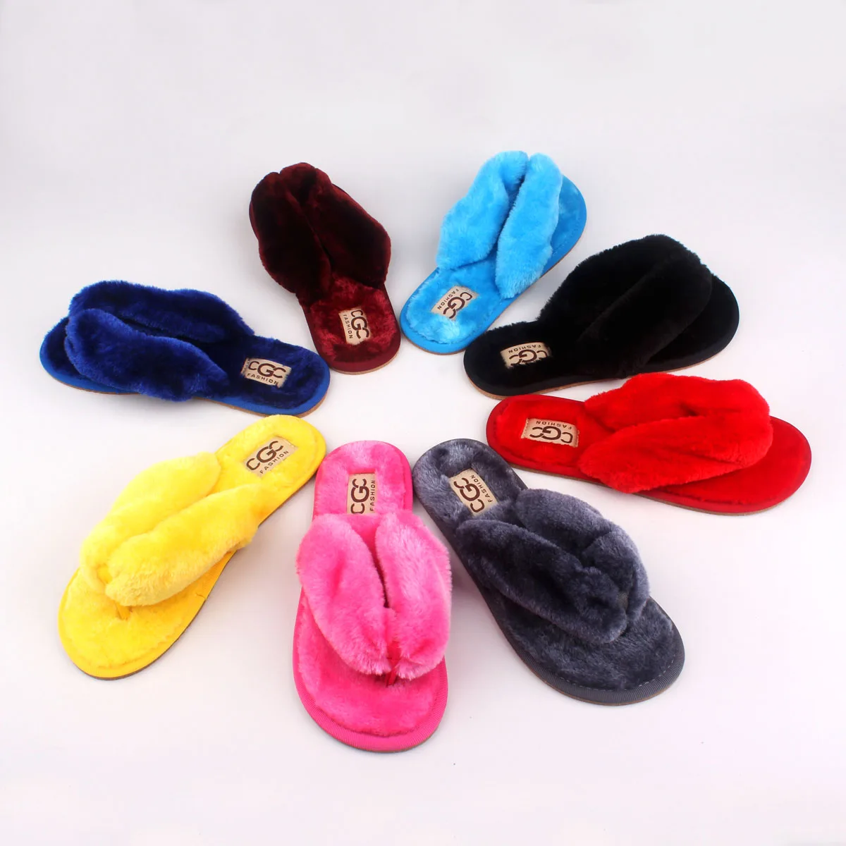 

8 colors Natural Sheepskin Winter Warm Fur Slippers Women Home Shoes Women Indoor Slipper 2017 Luxury Furry Slippers