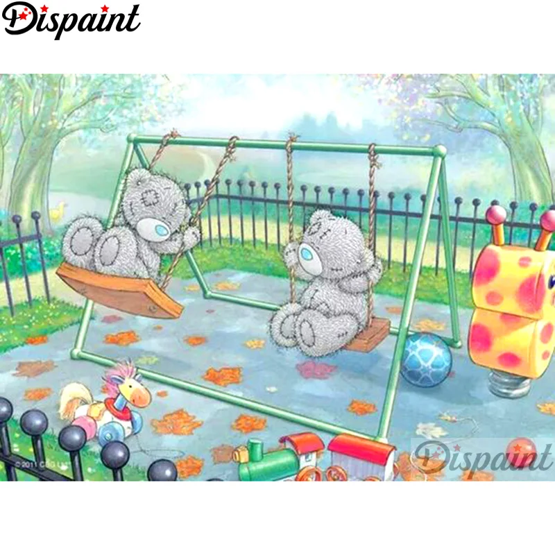 

Dispaint Full Square/Round Drill 5D DIY Diamond Painting "Cartoon bear" 3D Embroidery Cross Stitch Home Decor Gift A12576