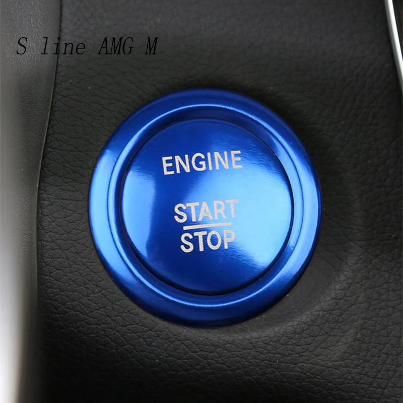 Стайлинга автомобилей двигатели для автомобиля START STOP выключения пуговицы покрытие стикер для отделки Mercedes Benz C Class W205 GLC X253 салонные аксессуары
