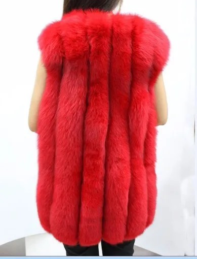 YINFEI 80 см женская натуральная меховая куртка женская жилетка из натурального Лисьего меха Женская длинная жилетка из натуральной лисий мех пальто плюс размер 5XL