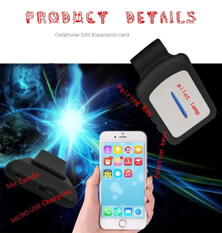 Bluetooth Dual Sim Adapter For Iphone 6s 6 5s 4 With Clip