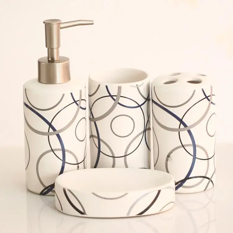 

4 pcs/set Ceramic bathroom accessories set Sanitary Combination wash tool Hot Sale 2016