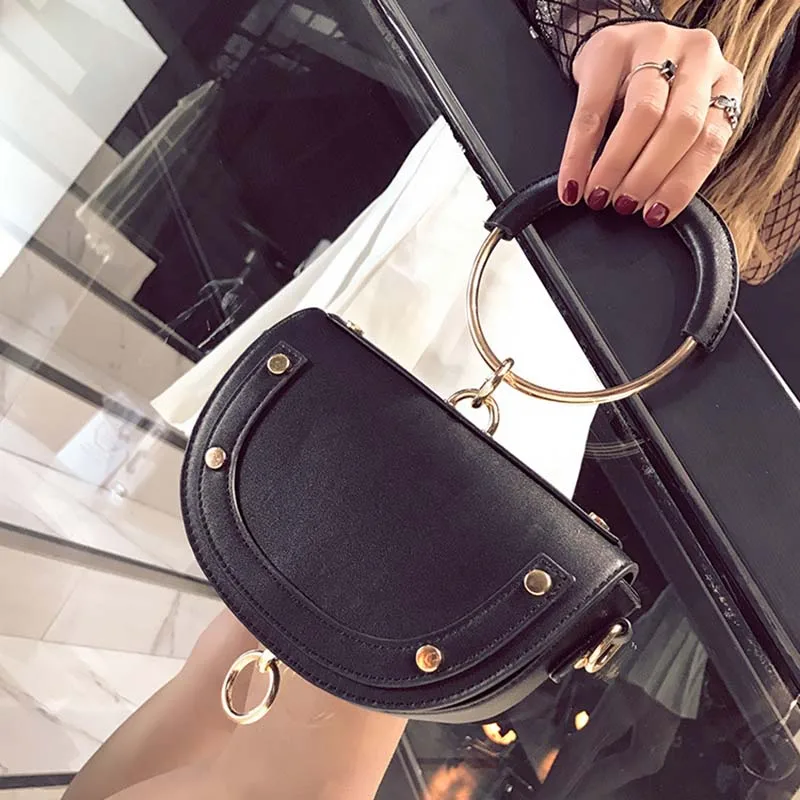 HOCODO جديد بسيط السرج حقيبة جودة حقيبة يد فاخرة Crossbody حقائب للنساء 2018 الأزياء البسيطة حقيبة كتف حلقة هوب يد