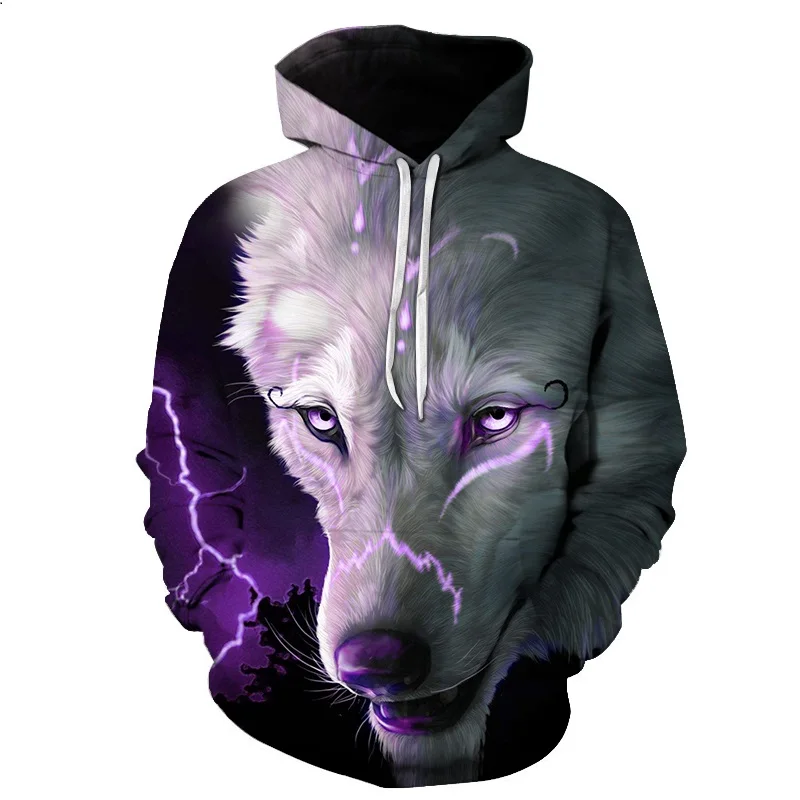  BIAOLUN Fashion Galaxy Space 3D Hoodie bright wolf Print Hoodies Sweatshirts Men Women Unisex Hoode
