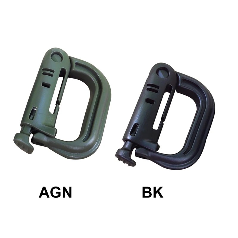 

Safety buckle tactical shackle D-type buckle Carabiner Clip Clasp Small Plastic D Ring Key Chain Quick hanging buckle USPS