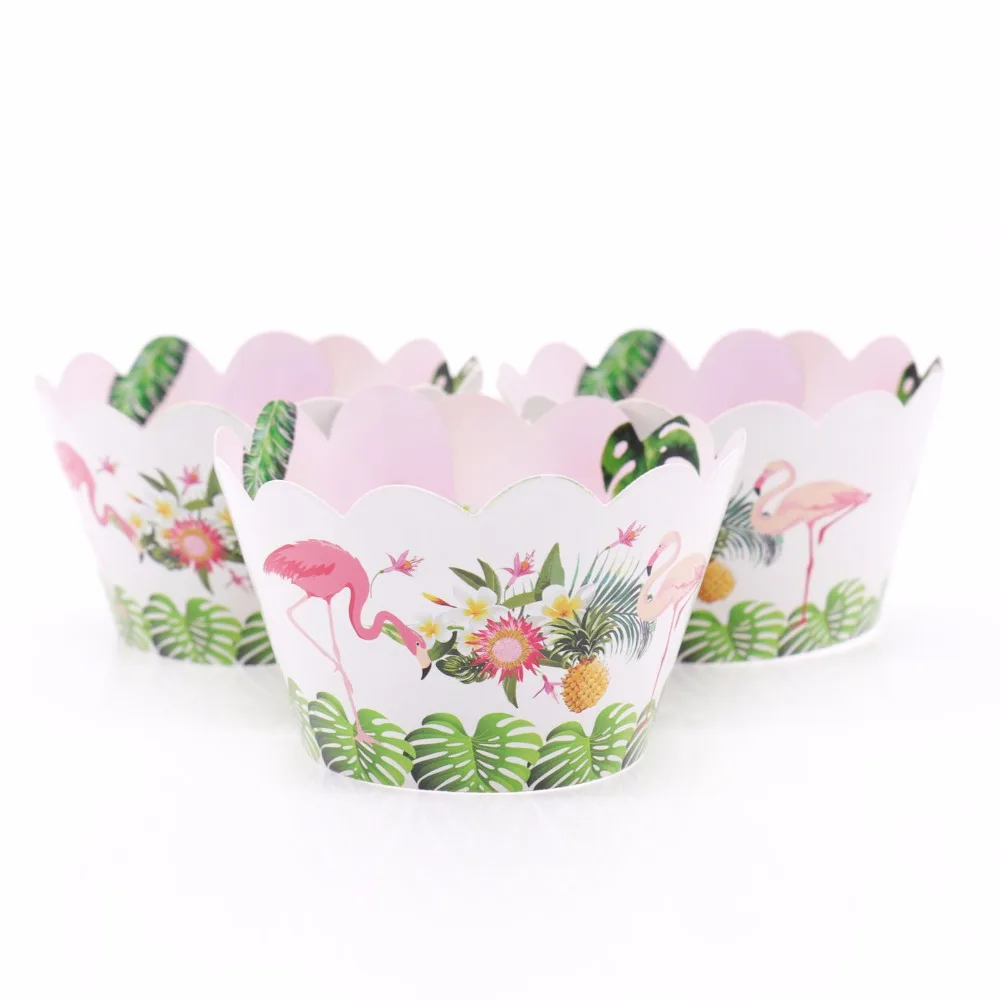 Hawaiian Party Decorations Artificial Flowers Banner Paper Cups Straw Candy Box Flamingo Summer Tropical Party Wedding Decor