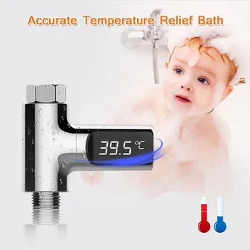 

Led Display Water Shower Thermometer LED Display Home Water Shower Thermometer Flow Water Temperture Monitor For Baby Care