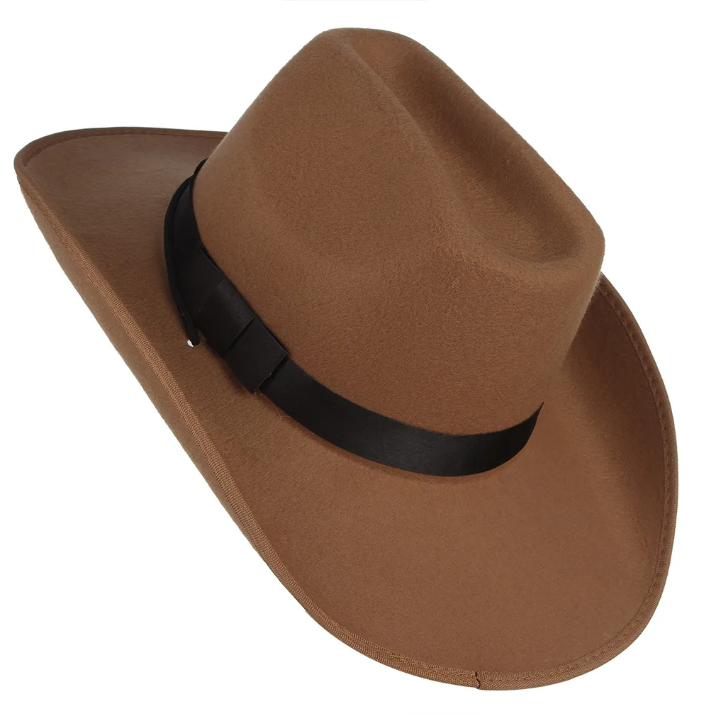Мужская Ковбойская шляпа в западном стиле для взрослых, Мужская однотонная Повседневная Кепка, уличная модная кепка для отдыха, подходит ко всему, для путешествий, отдыха, гофрированная Кепка s H7185