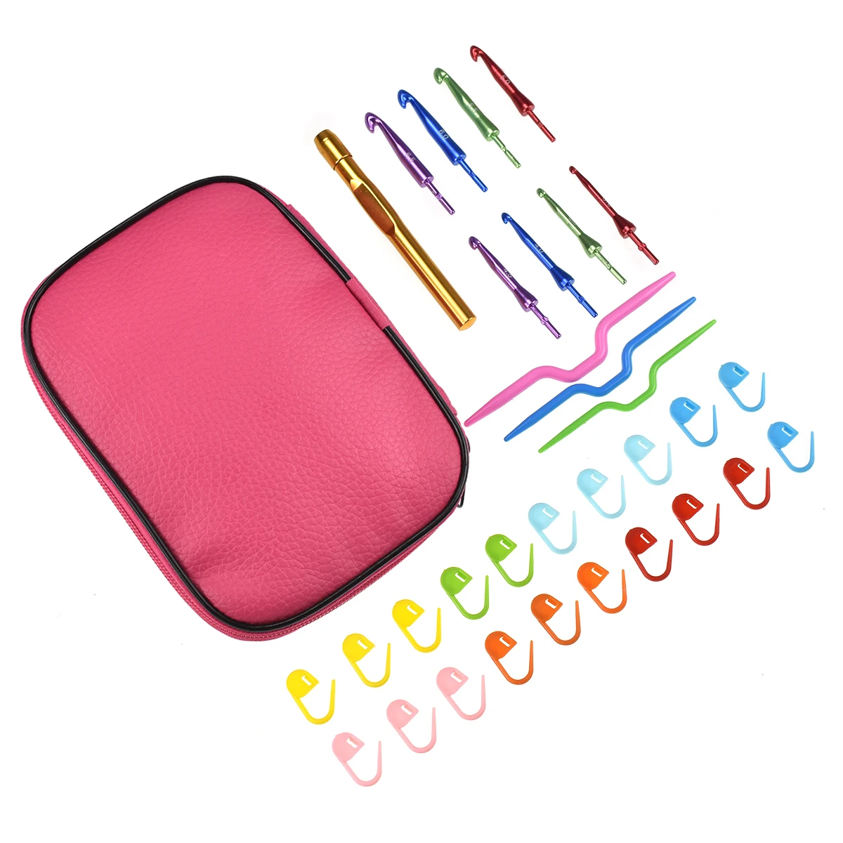 

Crochet Hook Set 32 Pieces / Set Of Aluminum Interchangeable Hook Head Set DIY Knitted Smooth Needle With Set Bag