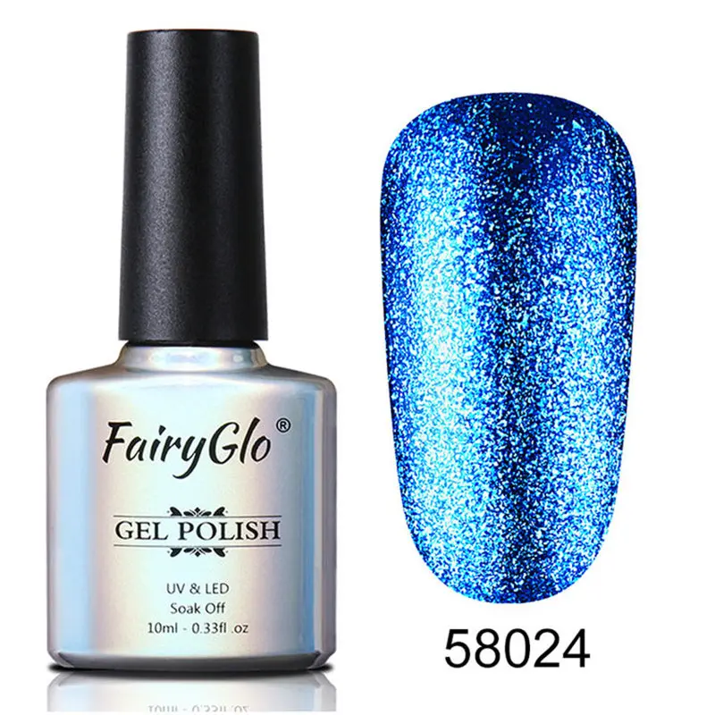 FairyGlo, 10 мл, Платиновый Гель-лак для ногтей, блестящий блеск, замачиваемый Гель-лак, долговечный УФ светодиодный Гель-лак для ногтей, гели для дизайна ногтей - Цвет: BJJ58024